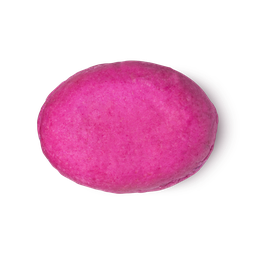 American Cream. A fuchsia pink, oval shaped solid conditioner bar.