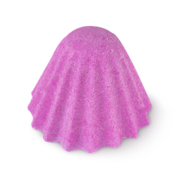 Comfort Zone. A bubblegum pink, cone shaped shower bomb, with ridged edges.