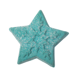 Frozen. A star shaped, light blue bubble bar, embossed with a delicate snowflake design.