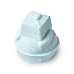 Ickle Baby Bot. A baby blue, robot character bath bomb, with a rounded base.