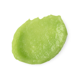 A swatch of thick, bright lime green, slightly textured Key Lime Pie lip balm.