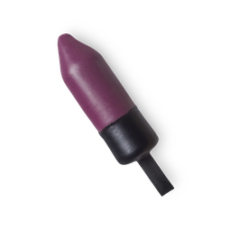 Mogadishu. A metallic mulberry colour lipstick refill, protected by a wax outer layer, which features a tab for easy removal.