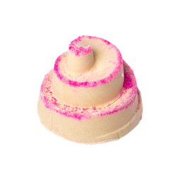 Mrs Whippy Bubble Bar. A cream swirl that looks like the top of a whippy ice cream with pink edges on the ridges.