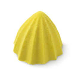Not Sleepy. An almost neon yellow, cone shaped shower bomb, with ridged edges.