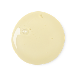 A sample of glossy, pale yellow, almost translucent in appearance, Rehab shampoo.