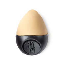 Slap Stick 11N. A medium light-neutral, warm beige coloured, egg-shaped solid foundation, with a black wax base.