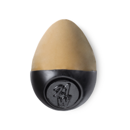 Slap Stick 21W. A medium dark-warm, rich tan coloured, egg-shaped solid foundation, with a black wax base.