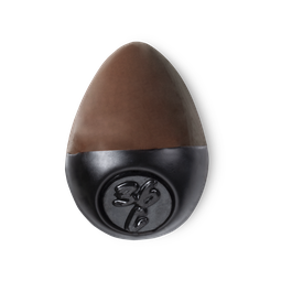 Slap Stick 36C. A dark-cool, rich chocolate brown, egg-shaped solid foundation, with a black wax base.