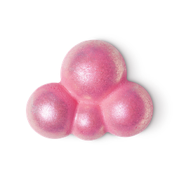 Support Bubble Bubble bar. Shaped like a collection of pink bubbles with silver shimmer on top.