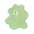 Wash Buddy, a light green, almost cloud-shaped bath bomb with a friendly smiling face.