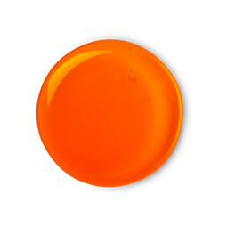 What's Up, Doc? A circular swatch of shower gel that's orange in colour.  
