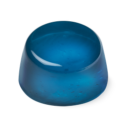 Whoosh. A blue, glossy looking, cylindrical shaped shower jelly, which is slightly wider at the base than at the top.