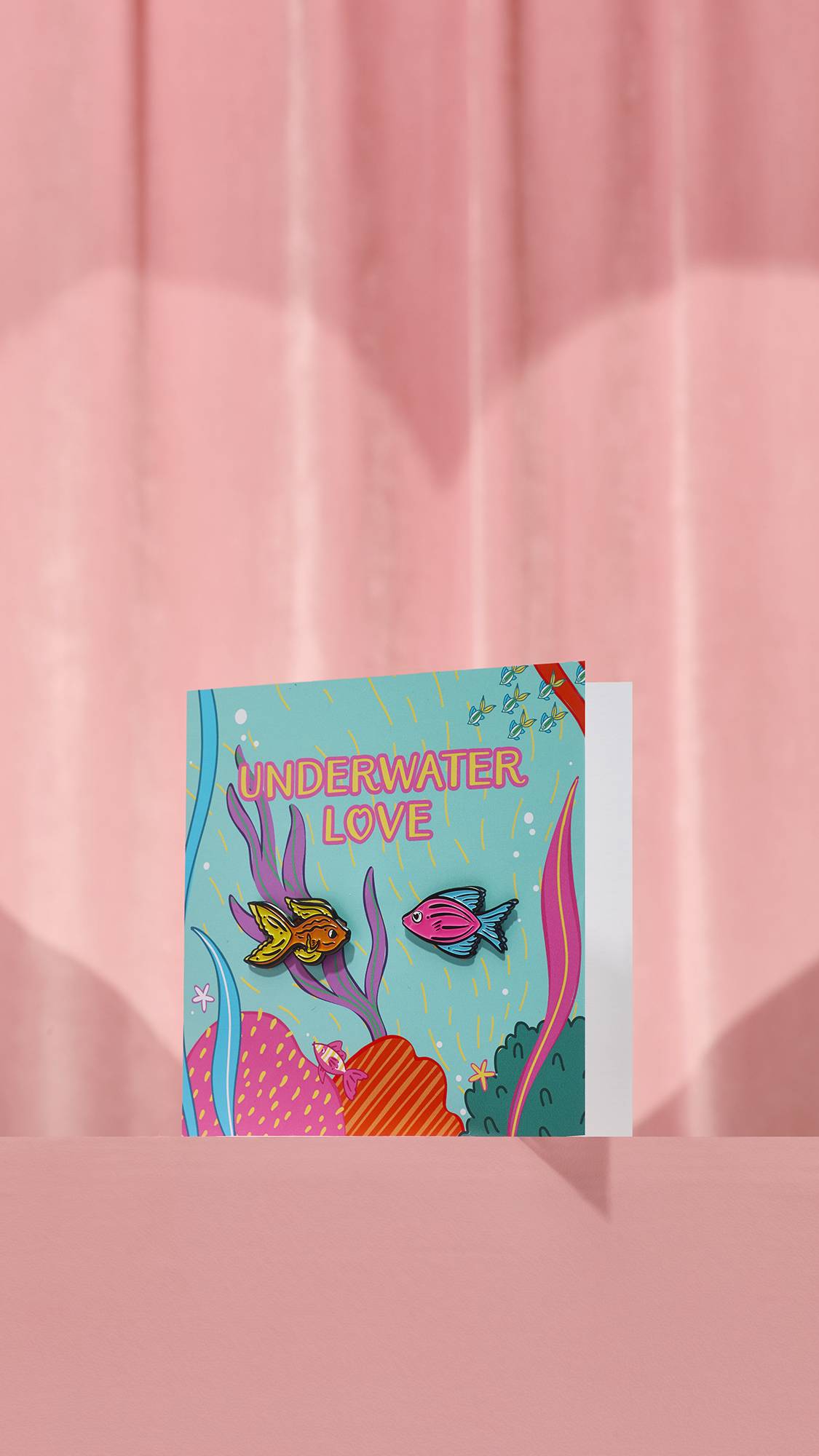 Underwater Love Greeting Card With Pins