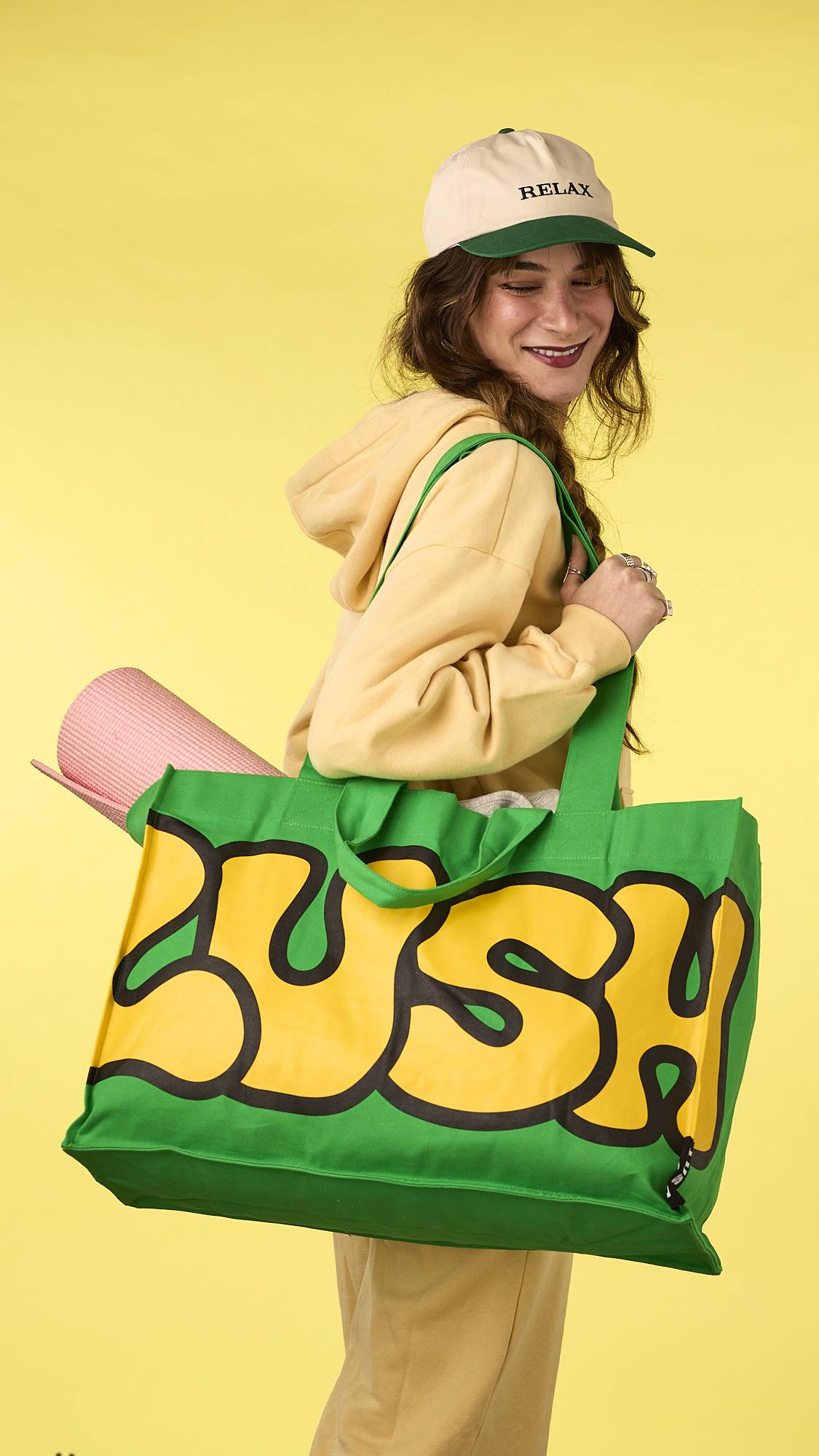 Retro Bubble Lush Big Bag Green Tote Bag