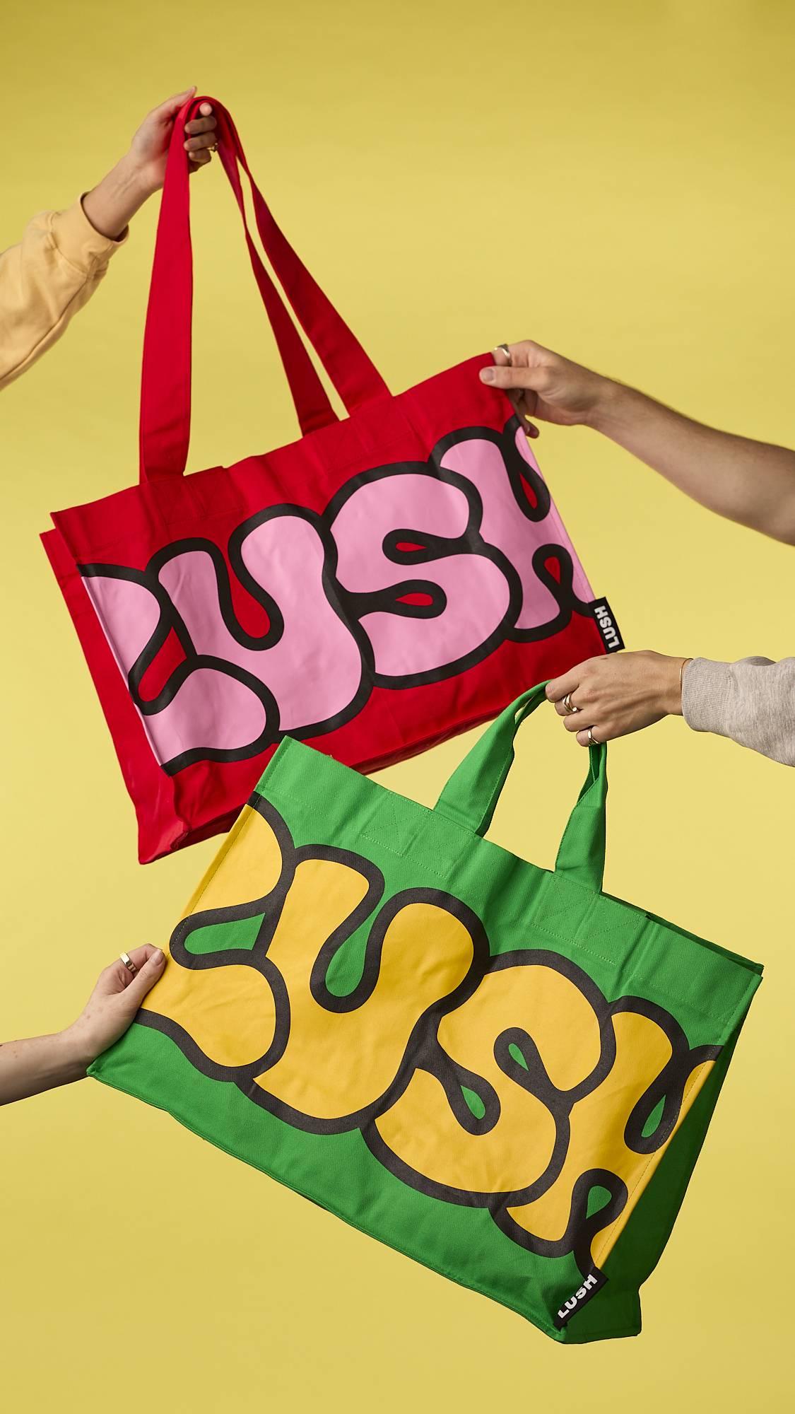 Retro Bubble Lush Big Bag Red Tote Bag