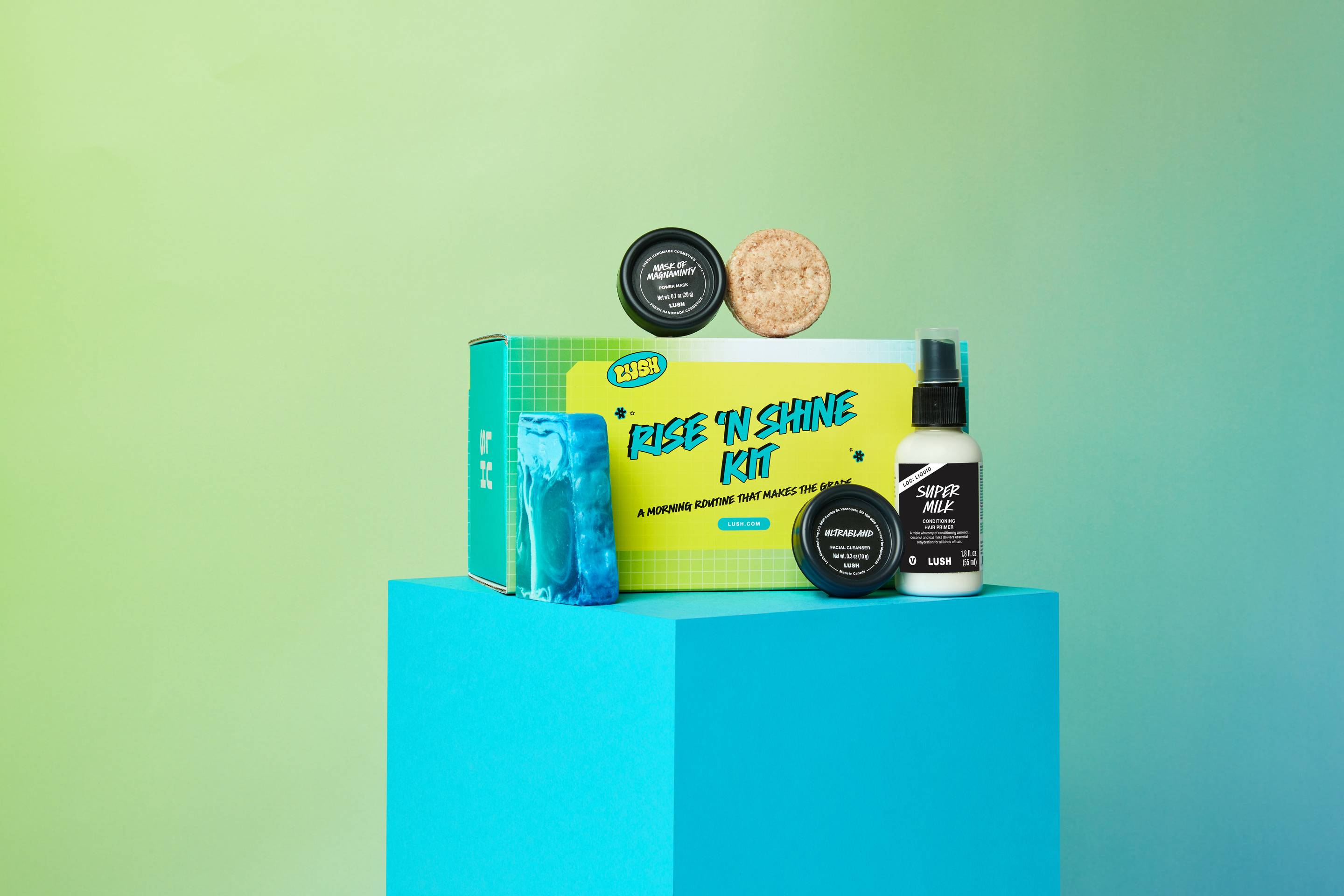 Travel-sized skincare and haircare kit