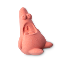 Surprised Patrick Bath Bomb. The pink, character-shaped bath bomb shows Patrick sitting with a shocked look on his face.