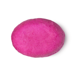 American Cream. A fuchsia pink, oval shaped solid conditioner bar.