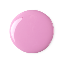 A vivid pink circle of creamy shower gel