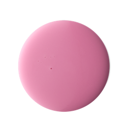 American Cream. A perfectly circular swatch of thick, glossy bubble-gum pink shower gel. 