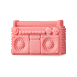 Barbie Boombox Soap. A Luxurious, pastel pink LUSH soap shaped like the nostalgic Boombox sound system.