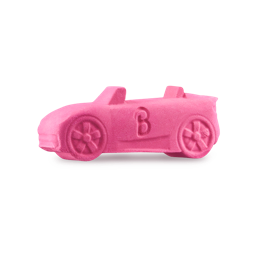 Barbie Bubble bar. A hot pink bubble shaped like the classic Barbie convertible with the Barbie "B" embossed on the side. 