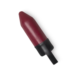 Berlin. A rich, raspberry red lipstick refill, protected by a wax outer layer, which features a tab for easy removal.