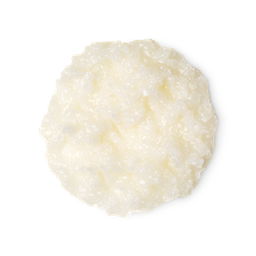 A sample of creamy white Big shampoo, packed full of coarse sea salt.