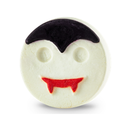 Bubble Lugosi. A flat, circular bubble bar depicts the simple, classic white vampire face with red fangs and slick black hair.