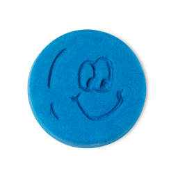 Bubble Buddy, a bright blue circular bubble bar with a friendly smiling face.
