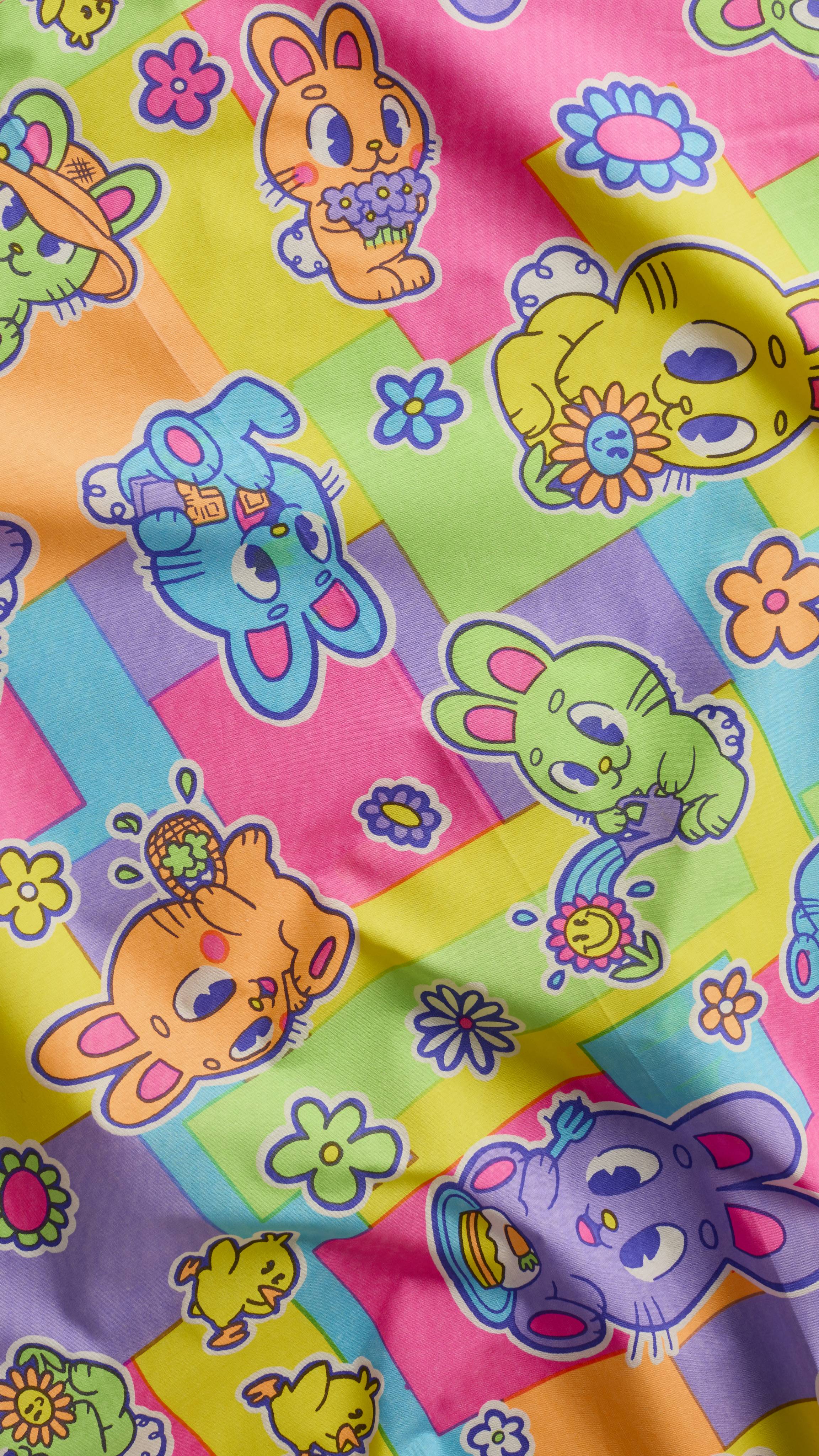 Emballage de tissu Bunnies Picnic