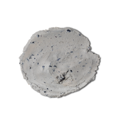 A swatch of thick, pale lilacy blue coloured Catastrophe Cosmetic face mask, complete with tiny pieces of blueberry throughout.