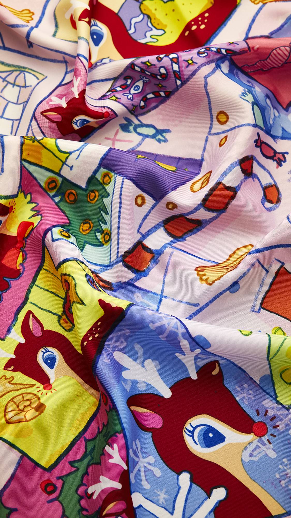 Christmas Deer Travels Knot Wrap