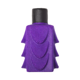 Cocktail. A vibrant, purple bubble bottle, with a unique design of spikes on the sides. Complete with a black wax 'lid'.