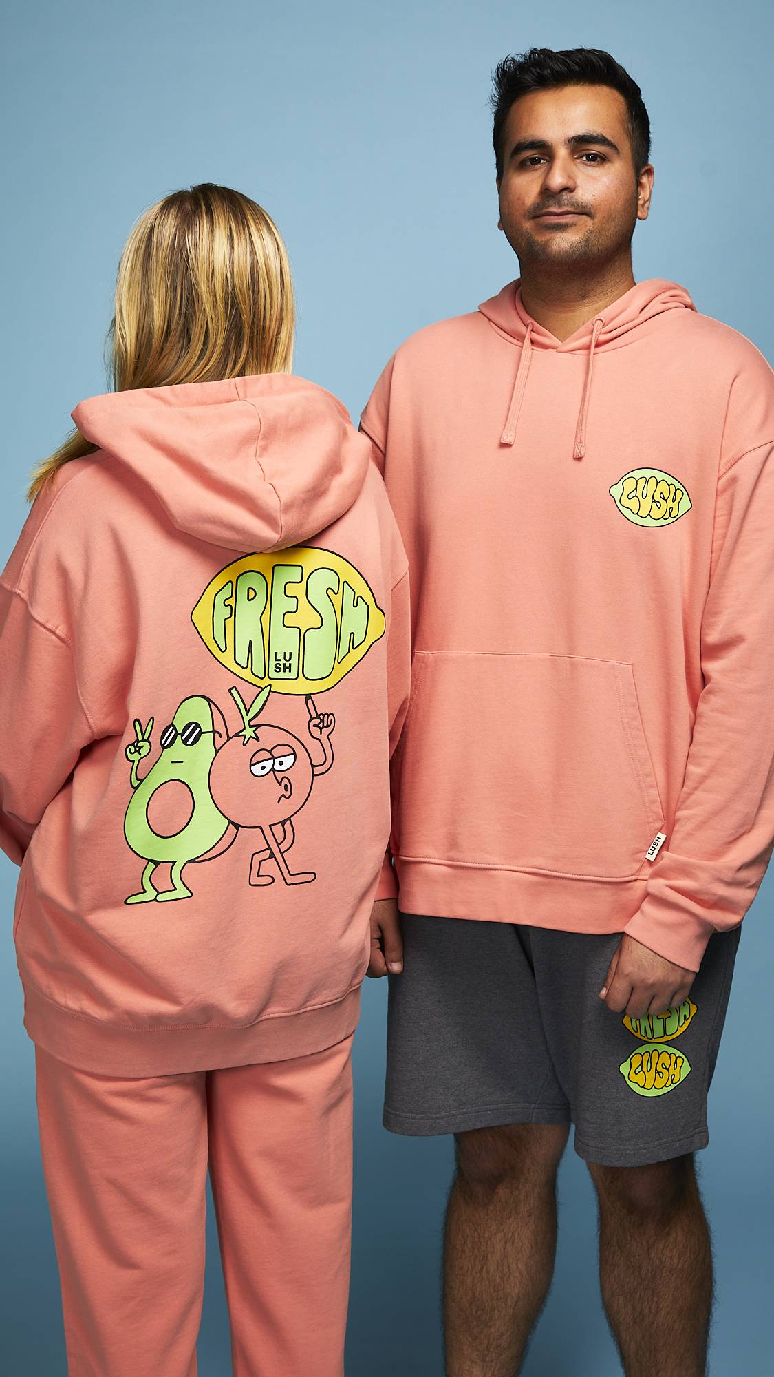 Fresh Values Coral Hooded Sweatshirt | LUSH