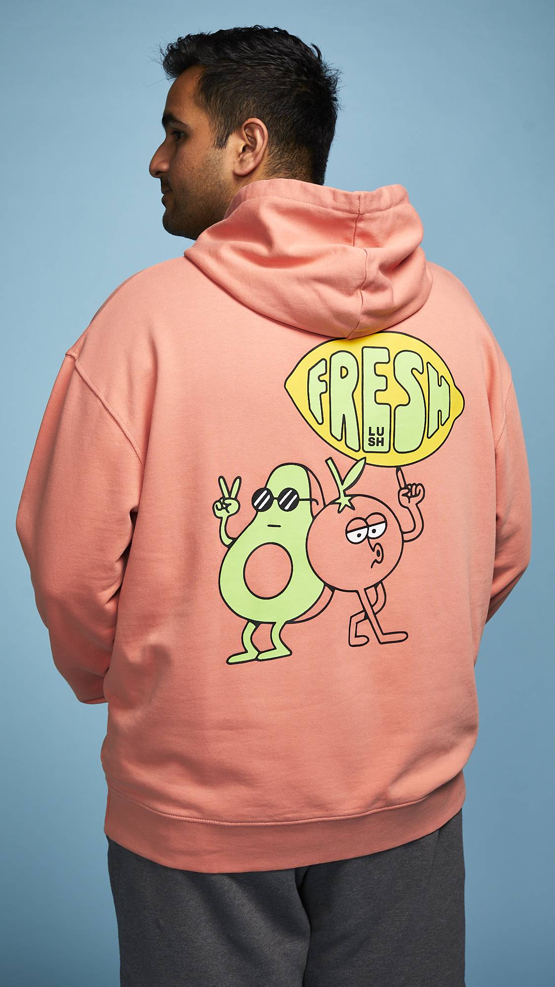 Fresh Values Coral Hooded Sweatshirt | LUSH