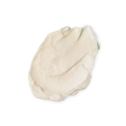 A swatch of smooth, thick, cream coloured Curl Power hair styling cream.