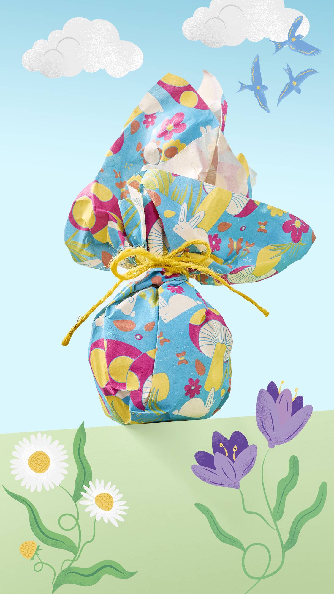 Easter Mushrooms Lokta Wrap