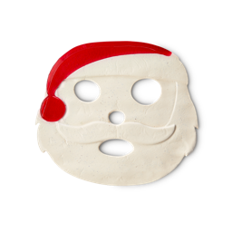 Father Christmas. A rounded, white sheet mask with the eyes, nose and mouth cut out, with a detailed red Santa hat. 