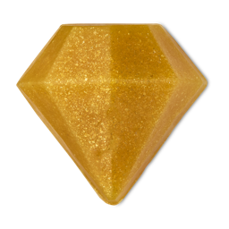 Gold Gem. A perfect diamond-shaped soap in a shimmering, golden-yellow colour.