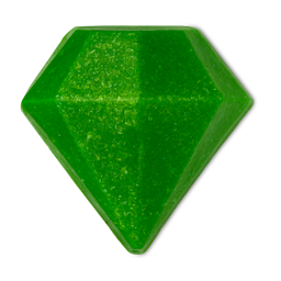 Green Gem. A perfect diamond-shaped soap in a shimmering, emerald green colour. 