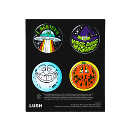 An image of LUSH - Halloween Badge Set   Set med 4 märken