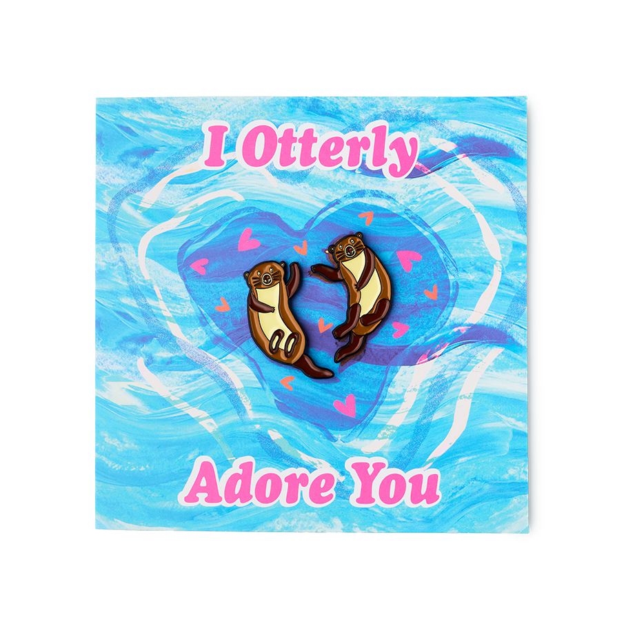 Carte de souhaits avec épinglette I Otterly Adore You