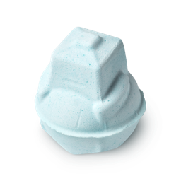 Ickle Baby Bot. A baby blue, robot character bath bomb, with a rounded base.