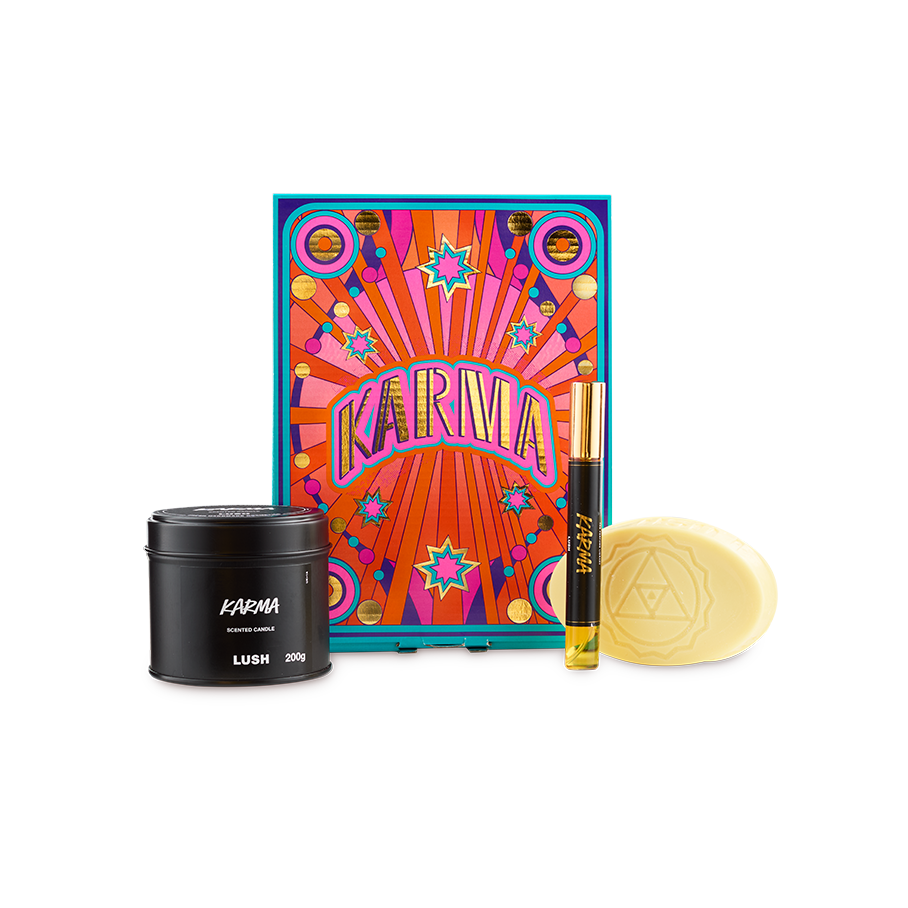 Cadeau avec chandelle Karma
