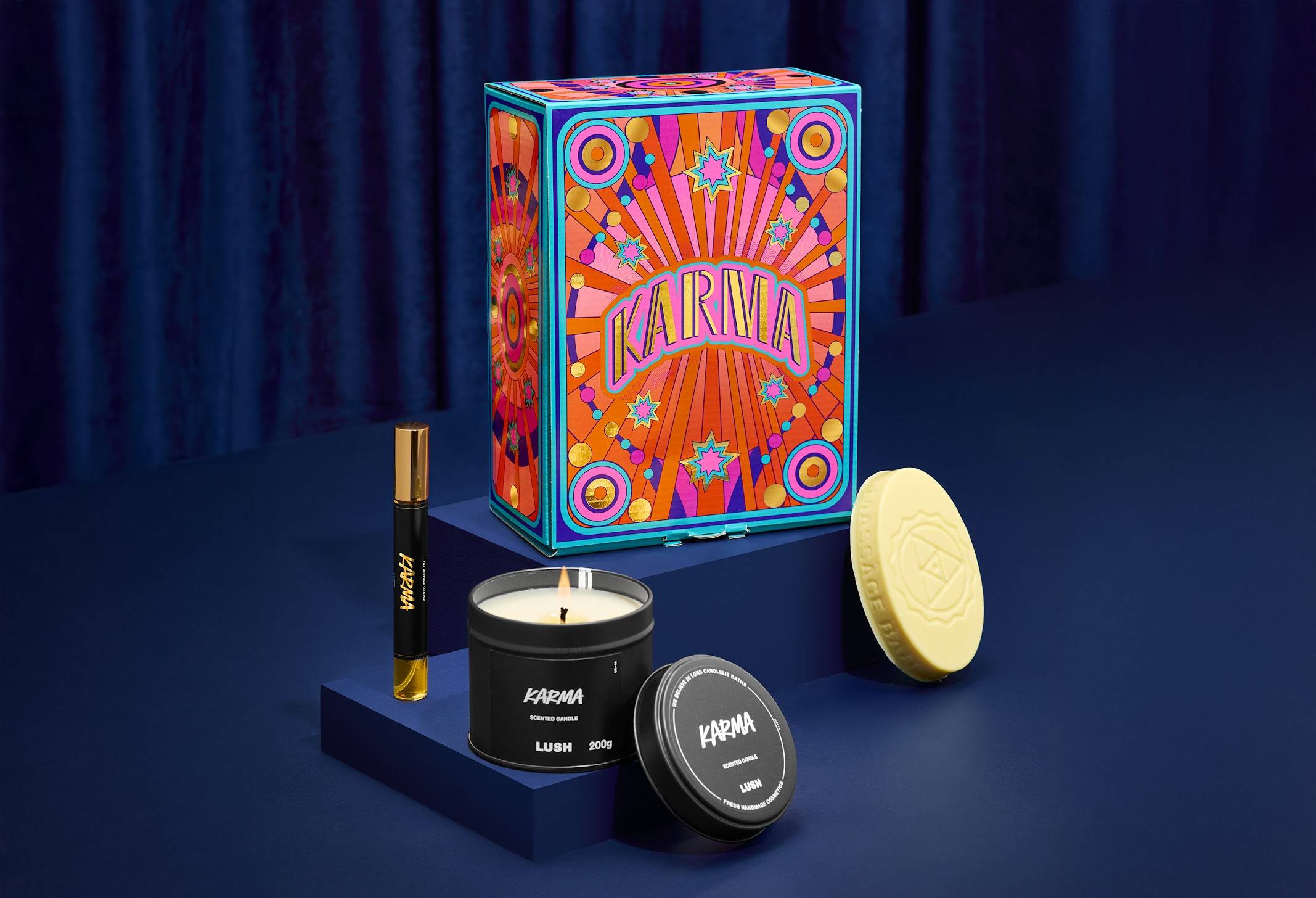 Cadeau avec chandelle Karma