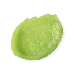 A swatch of thick, bright lime green, slightly textured Key Lime Pie lip balm.