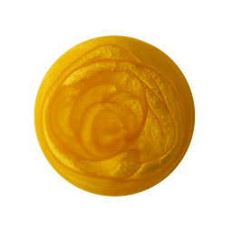 Let The Good Times Roll. A perfectly circular swatch of thick, glossy shimmering golden shower gel. 