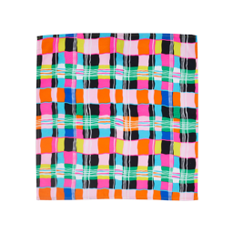 Liquorice Allsorts. A square knot wrap with a cross-hatch pattern in the colours of the classic liquorice allsorts sweets. 