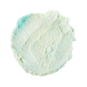 A swatch of original formula Ocean Salt; a cream and light blue swirled, salt-filled scrub.